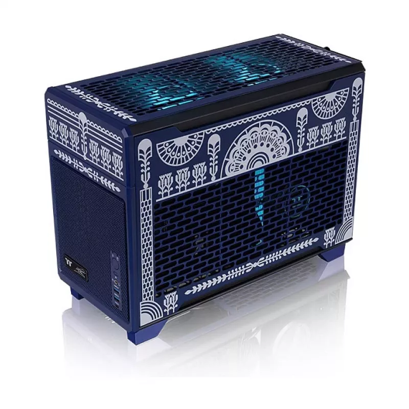 Thermaltake TR100 Koralie Edition Cobalt Blue Mini-ITX SFF korpusas - PCIe 4.0 riser, SFX PSU, 360mm GPU - CA-11A-00SPNN-AR