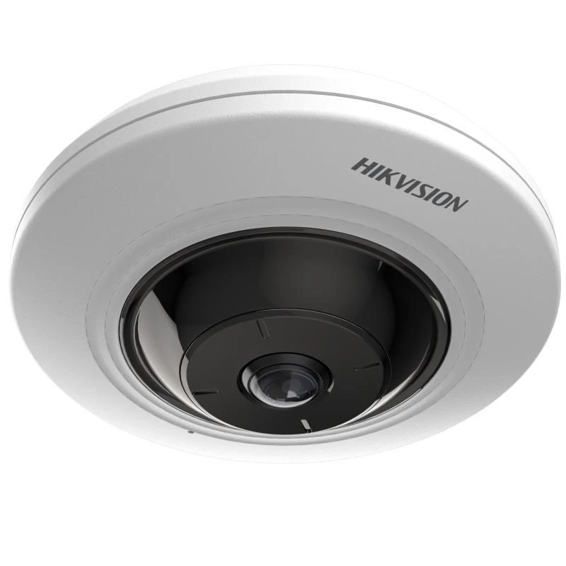 Hikvision DS-2CD3956G2-ISU 5MP AcuSense 180° Panoraminė „Fisheye“ IP kamera, 1,05mm, įmontuotas mikrofonas, vidaus patalpoms