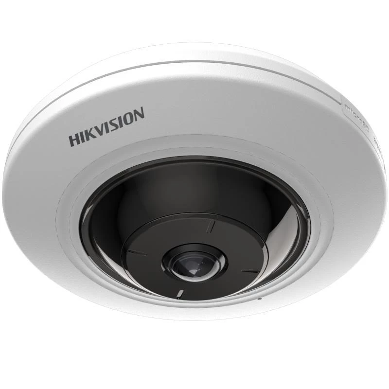 Hikvision DS-2CD3956G2-ISU 5MP AcuSense 180° Panoraminė „Fisheye“ IP kamera, 1,05mm, įmontuotas mikrofonas, vidaus patalpoms
