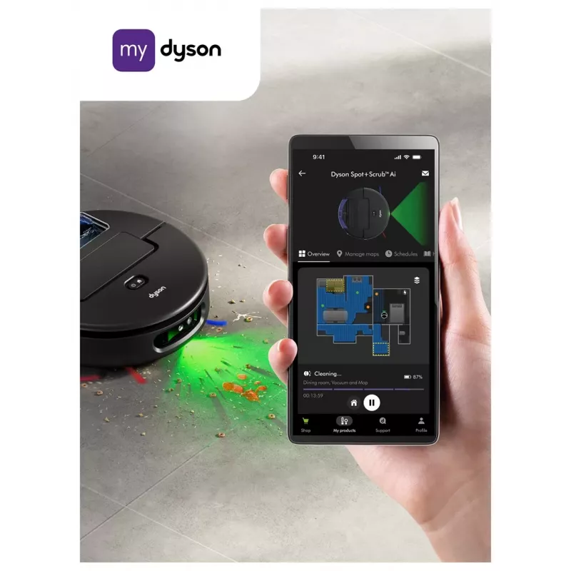 Dyson Spot+Scrub Ai šlapio ir sauso valymo robotas 586183-01 Juodas