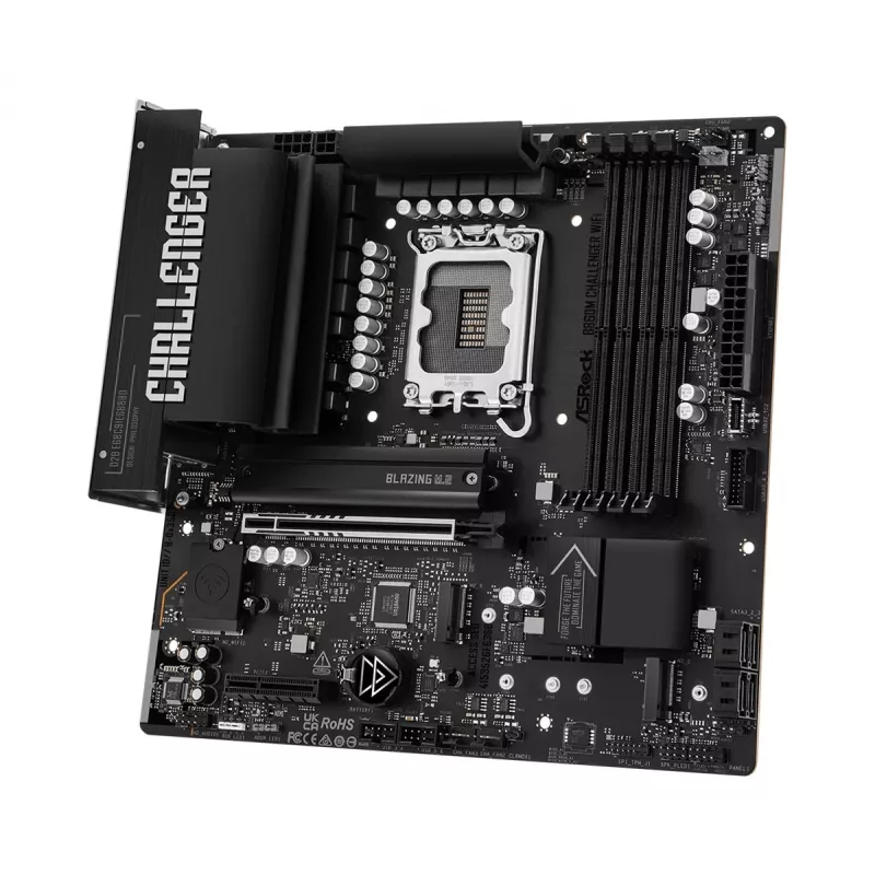 ASRock B860M Challenger WiFi LGA1851 mATX DDR5 Motininė Plokštė (90-MXBUP0-A0UAYZ)