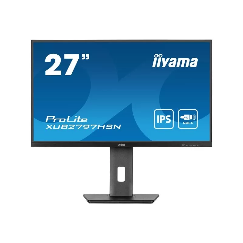 iiyama ProLite XUB2797HSN-B1 27 colių IPS Full HD 100Hz USB-C 65W ergonomiškas monitorius