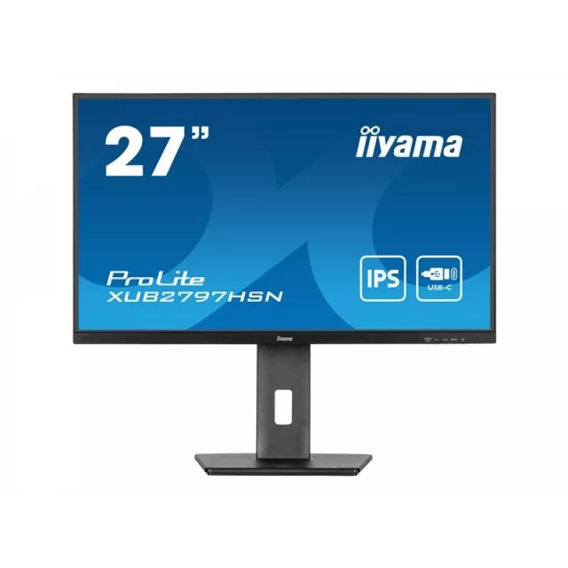 iiyama ProLite XUB2797HSN-B1 27 colių IPS Full HD 100Hz USB-C 65W ergonomiškas monitorius