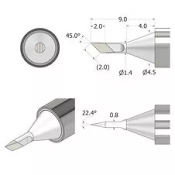 iFixit FixHub Lituoklio antgalis peiliukas 1,4mm IF145-842-1 Sidabrinis