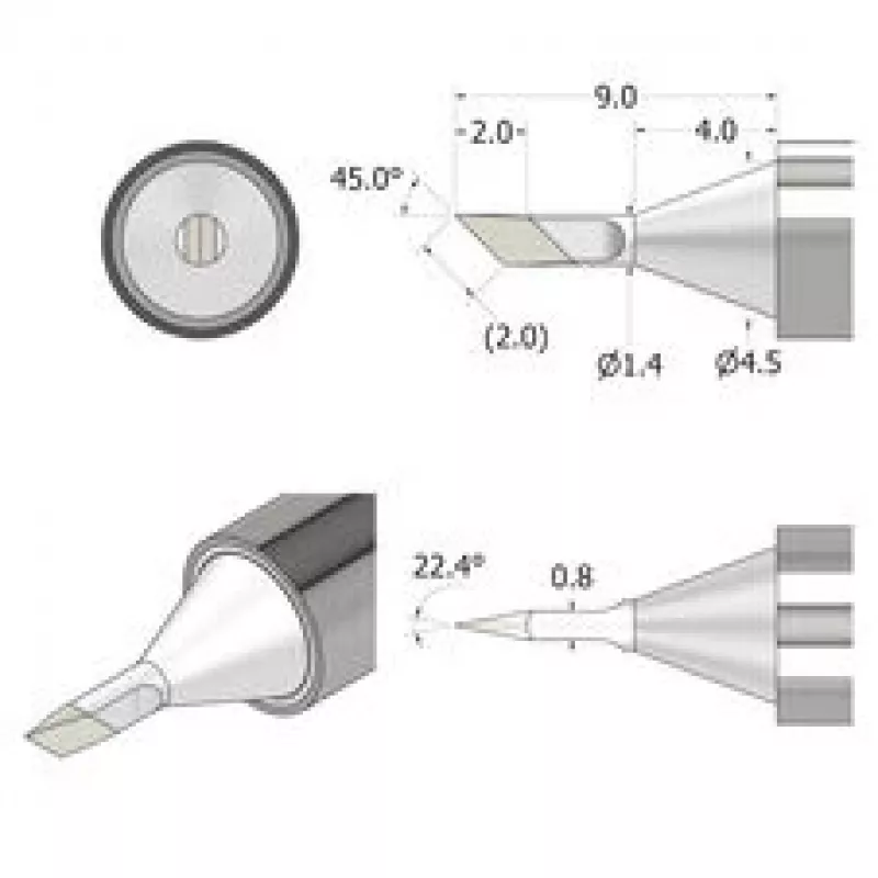 iFixit FixHub Lituoklio antgalis peiliukas 1,4mm IF145-842-1 Sidabrinis