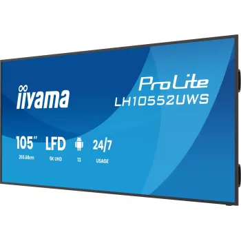 iiyama ProLite LH10552UWS-B1AG 104.6 colio 5K itin platus IPS reklaminis ekranas 21:9 500 cd/m² Android 11 Wi-Fi 24/7