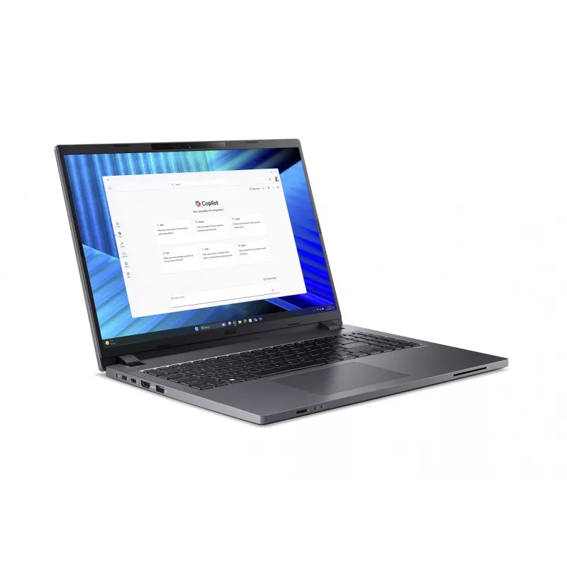 Acer TravelMate P2 TMP216-71-G3-TCO 16 inch WUXGA IPS nešiojamas kompiuteris Intel Core Ultra 5 125H 16GB RAM 512GB SSD Windows 11 Pro Pirštų atspaudų skaitytuvas Smart Card skaitytuvas 3 metų On-Site NBD garantija
