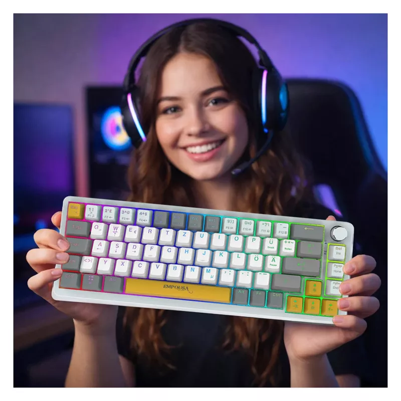 INCA Gaming Keyboard RGB Red Switch USB Mechanical 2,00m White (IKG-457)