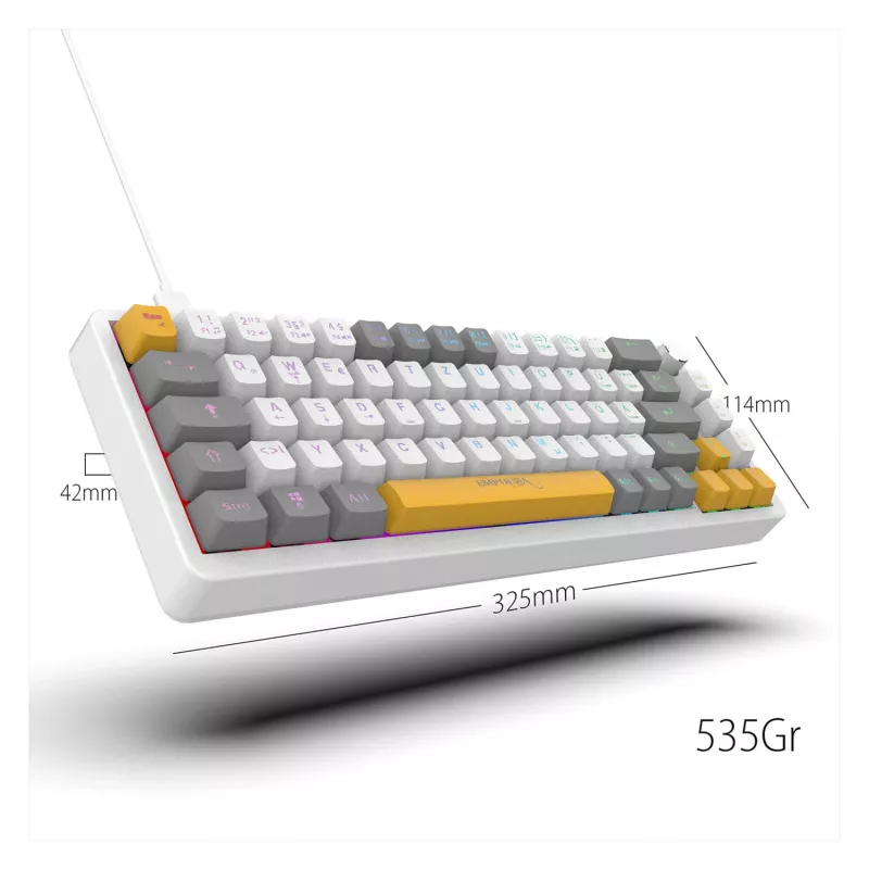 INCA Gaming Keyboard RGB Red Switch USB Mechanical 2,00m White (IKG-457)