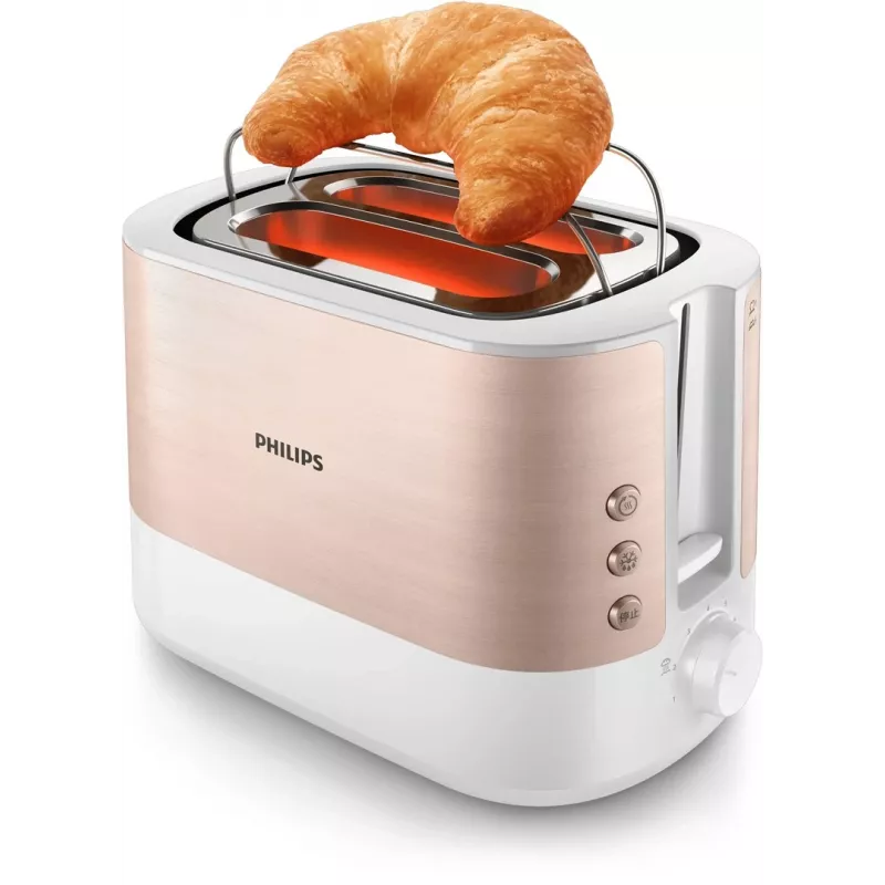 Philips Viva Collection HD2638/11 Skrudintuvas 2 griežinėliai 950 W Rožinis Auksas, Baltas