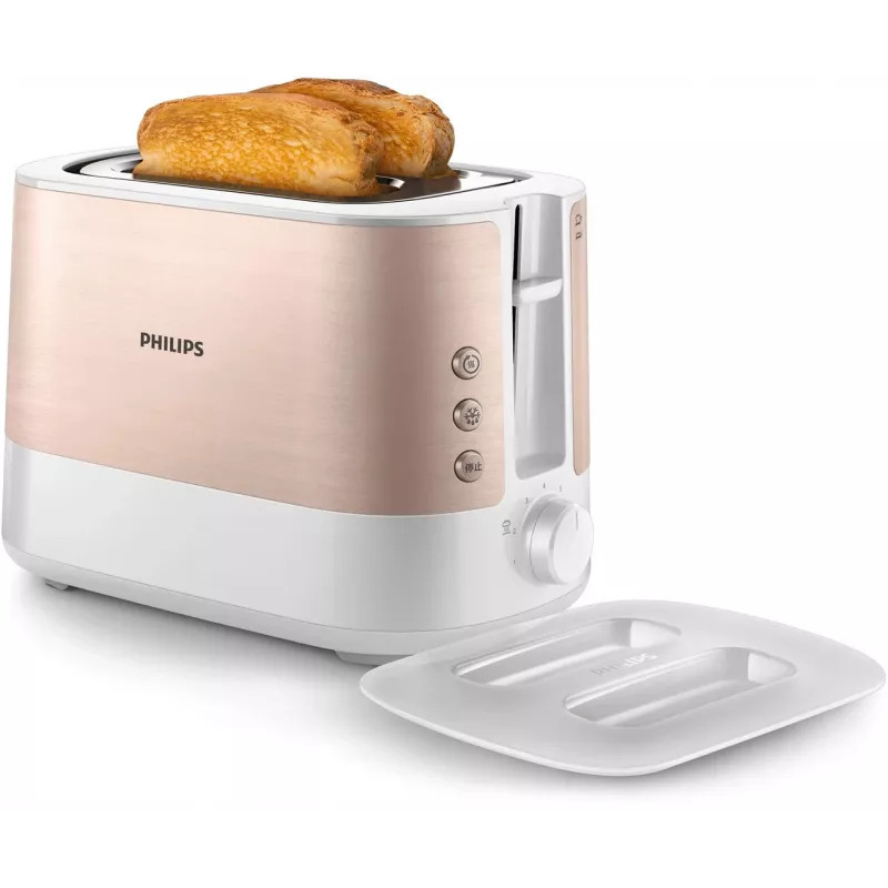 Philips Viva Collection HD2638/11 Skrudintuvas 2 griežinėliai 950 W Rožinis Auksas, Baltas