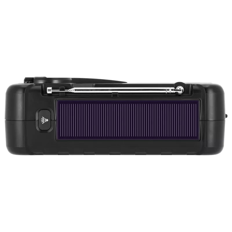 TechniSat TechniRadio Solar 2 DAB+/FM nešiojamas radijas su saulės baterija ir rankine suktuve, juoda/oranžinė