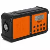 TechniSat TechniRadio Solar 2 DAB+/FM nešiojamas radijas su saulės baterija ir rankine suktuve, juoda/oranžinė