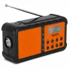 TechniSat TechniRadio Solar 2 DAB+/FM nešiojamas radijas su saulės baterija ir rankine suktuve, juoda/oranžinė