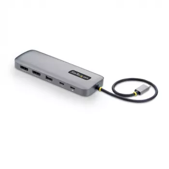 StarTech.com 189B-USBC-MULTIPORT USB-C į dvigubą DisplayPort kelių prievadų stotelė - 2x DP 1.4, 4K 60Hz, USB-A 3.0, Gigabit Ethernet, 100W PD perdavimas