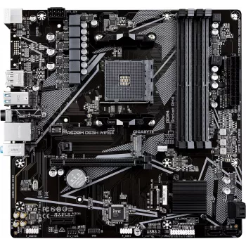 Gigabyte A520M DS3H WIFI6E pagrindinė plokštė, AMD AM4, DDR4, Wi-Fi 6E, GbE LAN, USB 3.2 Gen 1, mATX