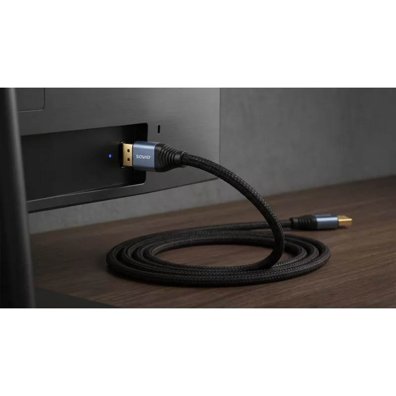 SAVIO CL-210 DisplayPort 2.1 laidas 2 m juodas