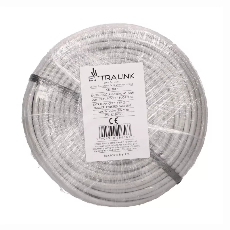 EXTRALINK CAT7 S/FTP vidinis vytos poros tinklo kabelis 25 m