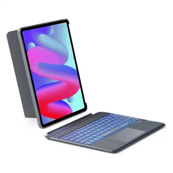 Inateck klaviatūros dėklas iPad 10th Gen (10,9 colio, 2022) su jutikliniu kilimėliu ir foniniu apšvietimu - Pilka