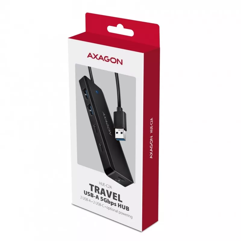 i-tec Axagon HUE-C2A USB-C Hub 4-Port 5 Gbps 2x USB-A + 2x USB-C su Power Delivery