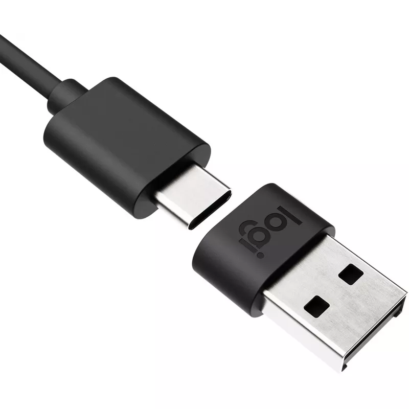 Logitech Logi Zone Wired USB-A Adapter - USB Adapter - USB Type A (M) to USB-C (F) - Graphite