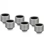 Thermal Grizzly DeltaMate Fitting HT16, Nickel-Plated Steel, G1/4 inch Thread, 6-Pack