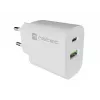 NATEC Ribera Wall Charger 1x USB-A + 1x USB-C 20W White