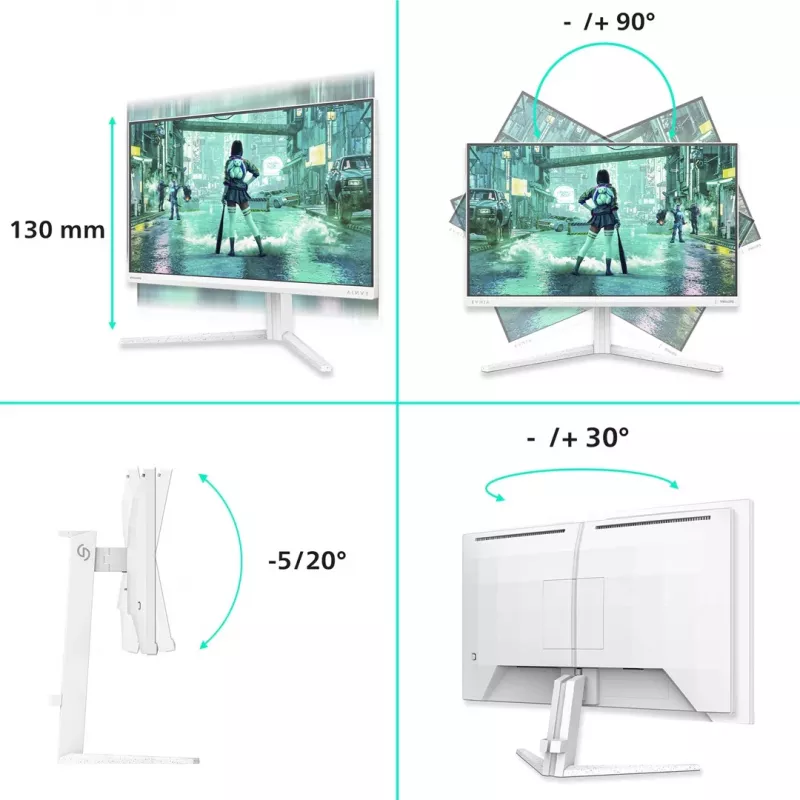 Philips Evnia 3000 24M2N3201P/00 23,8 colių IPS Full HD 180Hz žaidimų monitorius baltas