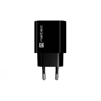 NATEC Ribera Sieninis Įkroviklis 1x USB-A + 1x USB-C 20W Juodas