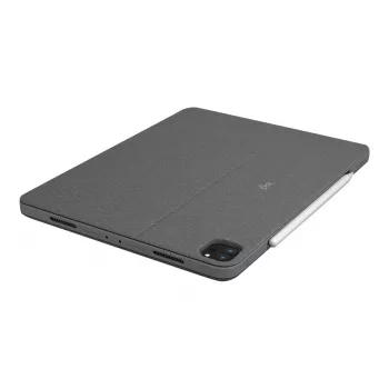Logitech Combo Touch klaviatūra ir dėklas su jutikliniu kilimėliu, foniniu apšvietimu, Apple Smart Connector, AZERTY prancūziškas išdėstymas, Oxford Gray, skirta Apple 12,9 colio iPad Pro (5 kartos)