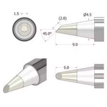 iFixit FixHub Lituoklio Antgalis Kūginis-Plokščias 1,5 mm Sidabrinis