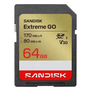 SanDisk Extreme Go SDXC 64GB UHS-I atminties kortelė (170MB/s skaitymas, V30, 4K)