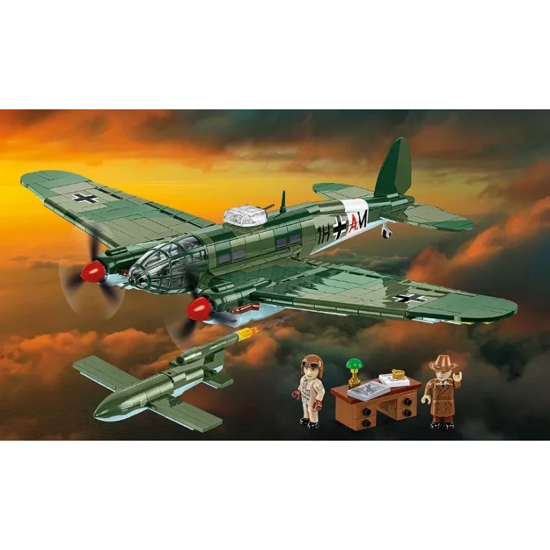 COBI Heinkel HE 111 H-22 su V1 skraidančiąja bomba – konstrukcinis blokelių rinkinys, 927 dalių