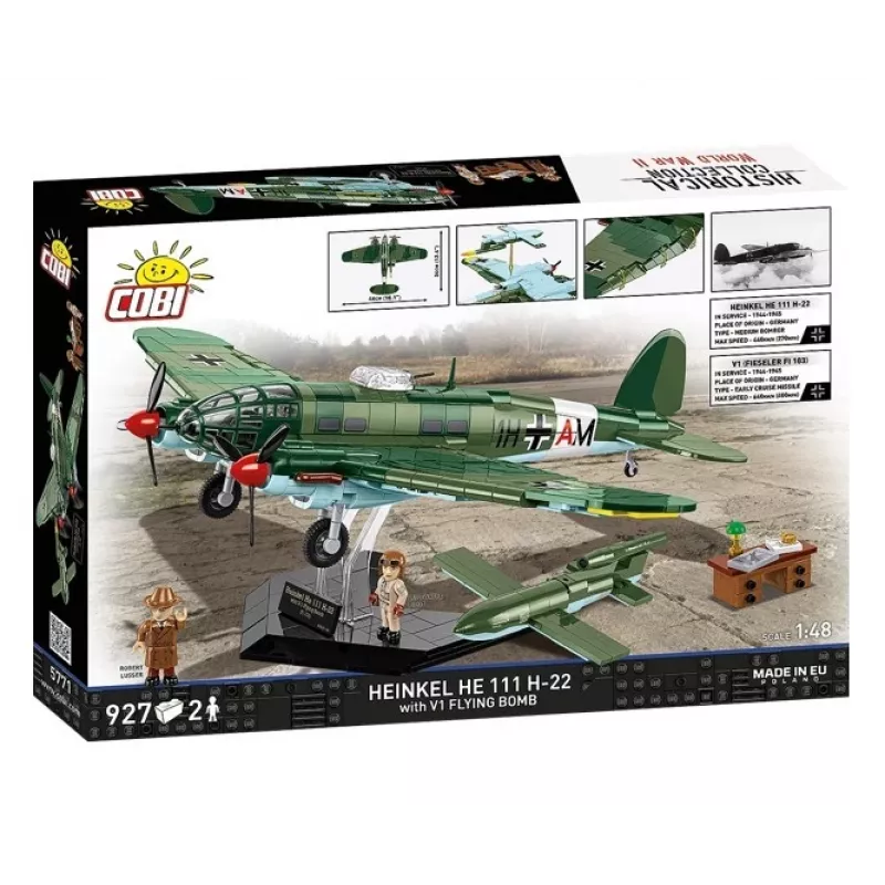 COBI Heinkel HE 111 H-22 su V1 skraidančiąja bomba – konstrukcinis blokelių rinkinys, 927 dalių
