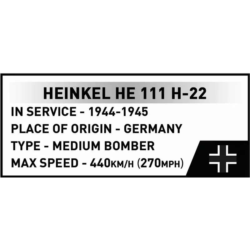 COBI Heinkel HE 111 H-22 su V1 skraidančiąja bomba – konstrukcinis blokelių rinkinys, 927 dalių