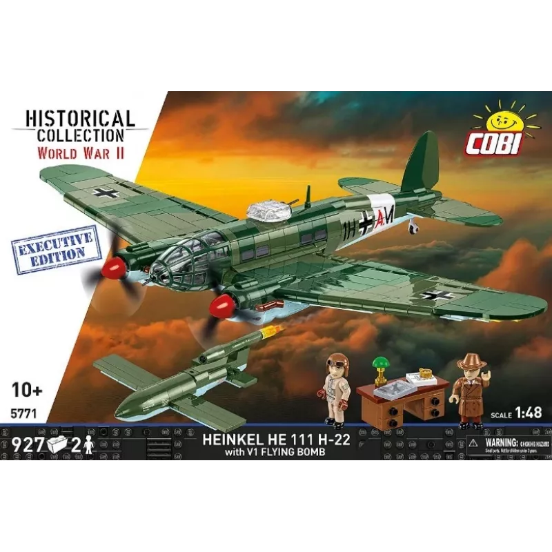 COBI Heinkel HE 111 H-22 su V1 skraidančiąja bomba – konstrukcinis blokelių rinkinys, 927 dalių