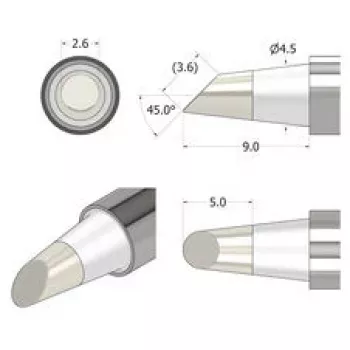 iFixit FixHub lituoklio antgalis kūginis-plokščias 2,6 mm sidabrinis