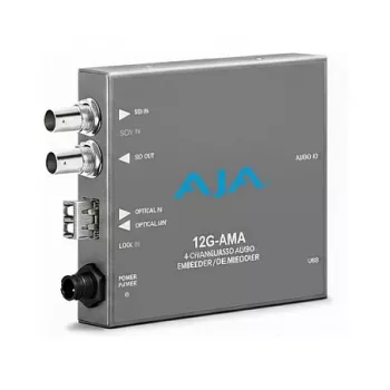 AJA 12G-AMA 12G-SDI Audio Embedder/Disembedder su analoginiu garsu