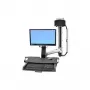 Ergotron StyleView Sit-Stand Combo System su Darbo Paviršiumi ir Mažu Juodu CPU Laikikliu