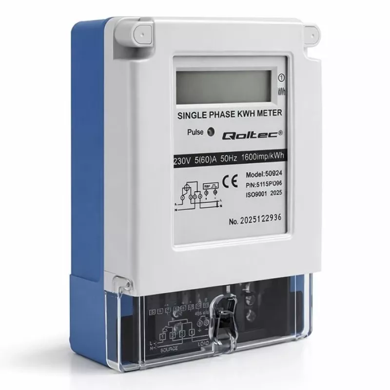 Qoltec Single Phase Electronic Energy Meter 230V 5(60)A LCD