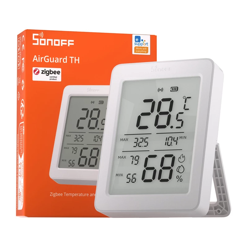 SONOFF AirGuard TH SNZB-02DR2 ZigBee LCD temperatūros ir drėgmės jutiklis