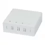 Synergy 21 FTTH sieninė skirstomoji dėžutė 4 SC-S arba LC-D adapteriams, 80x80mm su kabelių valdymu, DIN-bėgelis/siena, užspaudimas