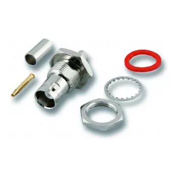 EFB-ELEKTRONIK BNC Panel Mount Jack, Crimp, RG58, 50 Ohm, Non-Isolated Ground (52514.1)