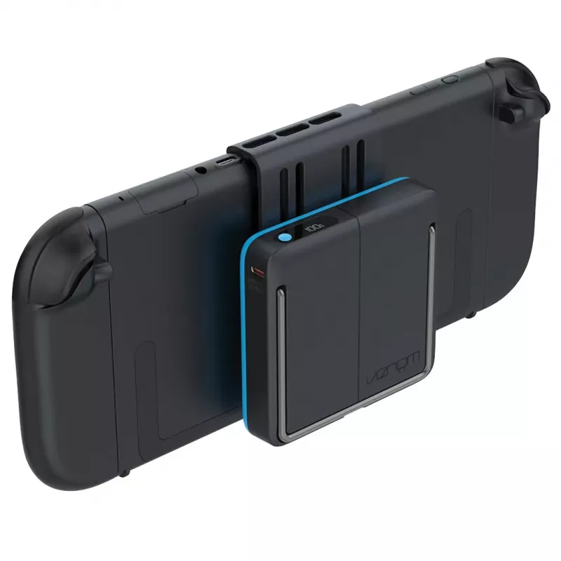 Venom Įkrovimo Dėklas, skirtas Nintendo Switch 2 – Kietas Nešiojimo Dėklas su 10 000 mAh Power Bank, Juodas