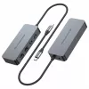 CONCEPTRONIC USB-C į 2x Gigabit Ethernet + 2x USB-A 3.2 Gen 1 adapteris, 0,3 m, pilkas
