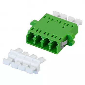 EFB Elektronik 53353.32 šviesolaidinė jungtis LC/APC Quad, OS2 vienmodė, žalia, su sklende