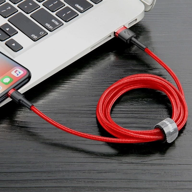 Baseus CALKLF-C09 USB-A to Lightning laidas 2 m Raudonas