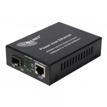 ALLNET PoE Media Converter 10/100/1000Base-T į 1000Base-SX/LX SFP Mini-GBIC, Single/Multi-Mode, 15,4W/30W PoE, ALL-MC202P-SFP1-PoE