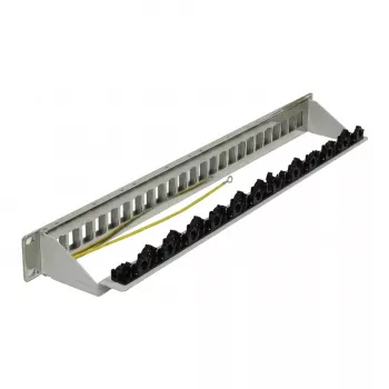 Synergy 21 Keystone Patch Panel 24-Port 1U Light Grey V4 su kabelių spaustuku
