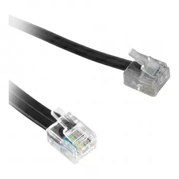 Synergy21 TAE-F į RJ11/RJ12 plokščias telefono adapterio kabelis, 0,2 m, baltas, urmu